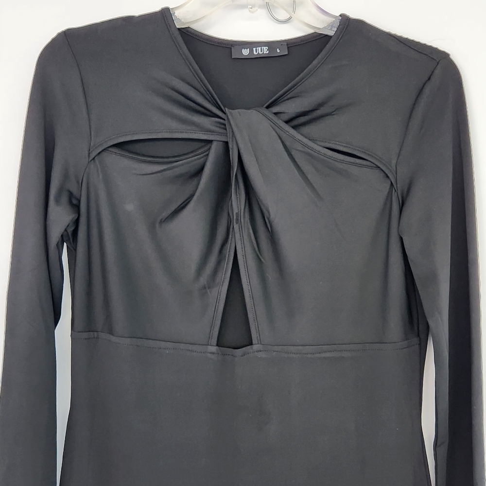 UE Elegant Black Twist Detail Dress